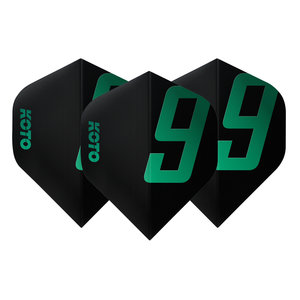 KOTO 9 Edition Metallic NO2 Black & Jade - Dart Flights