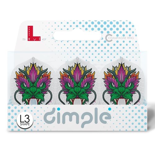 L-Style L-Style Champagne Flight L3 Shape Dimple Jules van Dongen Clear White - Dart Flights