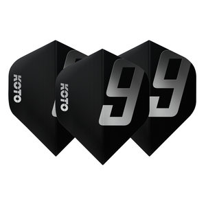 KOTO 9 Edition Metallic NO2 Black & White - Dart Flights