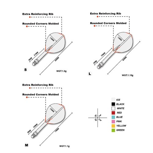 CUESOUL Cuesoul - Tero Flight System AK5 Rost Teardrop - White - Dart Flights