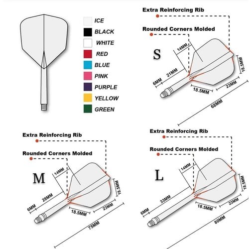 CUESOUL Cuesoul - Tero Flight System AK5 Rost Big Wing - Black - Dart Flights