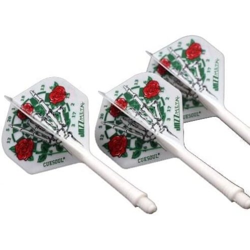 CUESOUL Cuesoul - Tero Flight System AK5 Rost Standard - White Rose Skule - Dart Flights