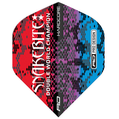 Red Dragon Red Dragon Peter Wright Hardcore Snakebite Multi Snakeskin Red - Dart Flights