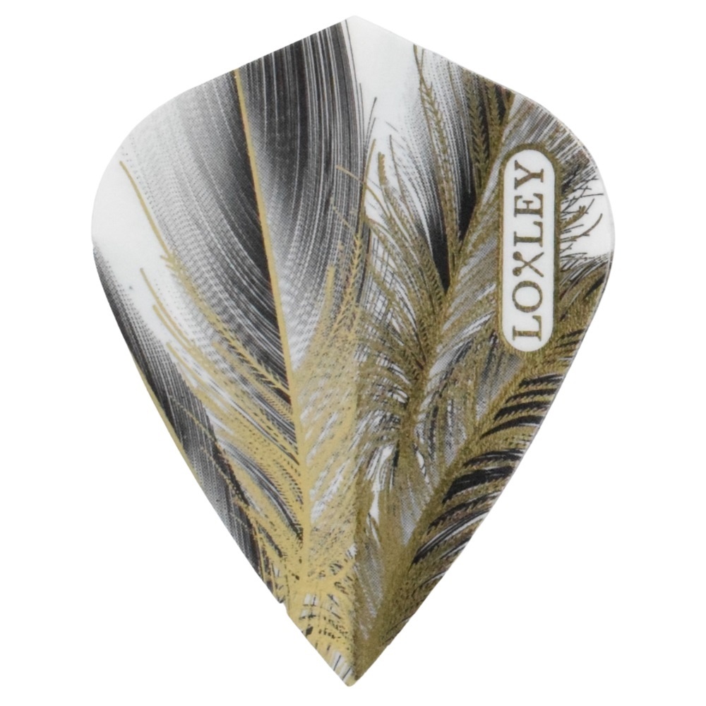 Loxley Feather Grey & Gold Kite Dart Flights