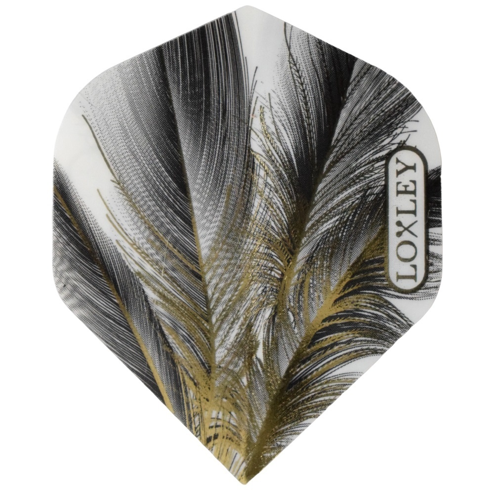 Loxley Feather Grey & Gold NO2 Dart Flights