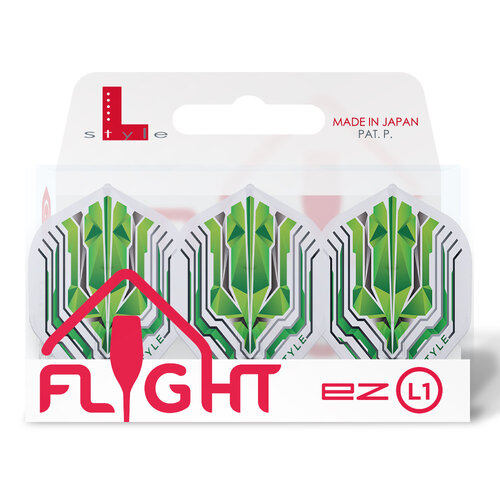 L-Style L-Style Champagne Flight EZ L1 Standard Origin Series Clear Green - Dart Flights