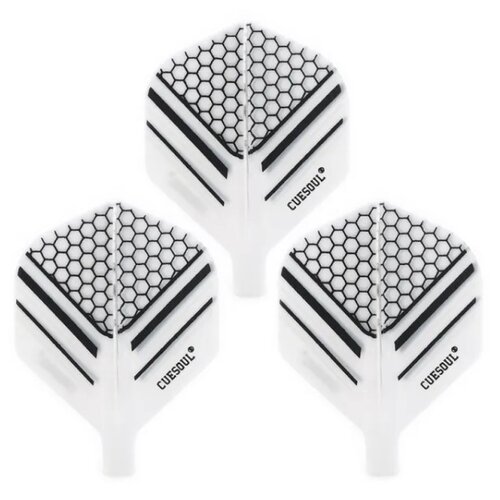 CUESOUL Cuesoul - Tero Flight System AK4 Honnycombs Pattern - White Standard - Dart Flights