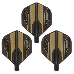 Cuesoul - Tero Flight System AK4 Golden Pattern - Black Standard - Dart Flights