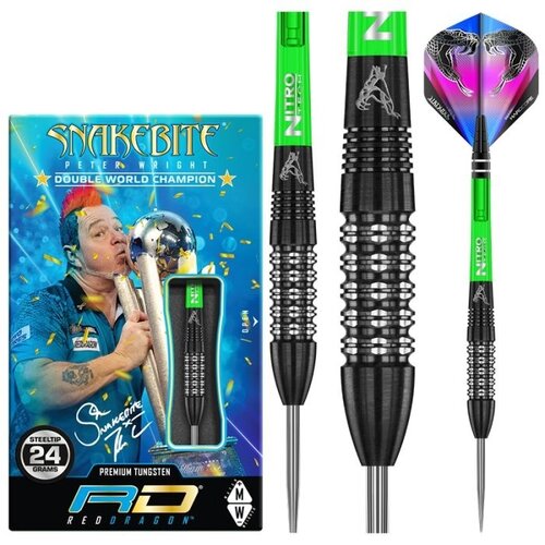 Red Dragon Red Dragon Peter Wright Snakebite Black Strike 90% - Steeldarts