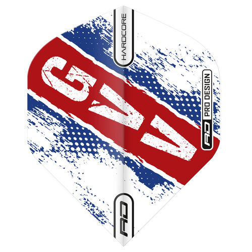 Red Dragon Red Dragon Gian van Veen Red White and Blue Hardcore Standard - Dart Flights