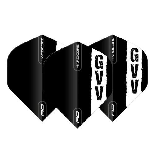 Red Dragon Red Dragon Gian van Veen Black with GVV logo Hardcore Standard - Dart Flights