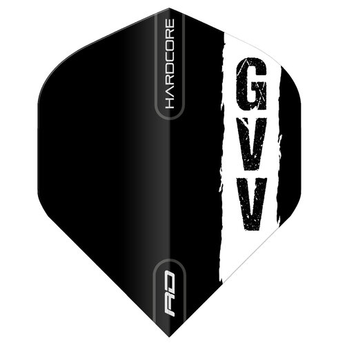 Red Dragon Red Dragon Gian van Veen Black with GVV logo Hardcore Standard - Dart Flights