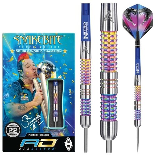 Red Dragon Red Dragon Peter Wright Snakebite Mamba Rainbow 90% - Steeldarts