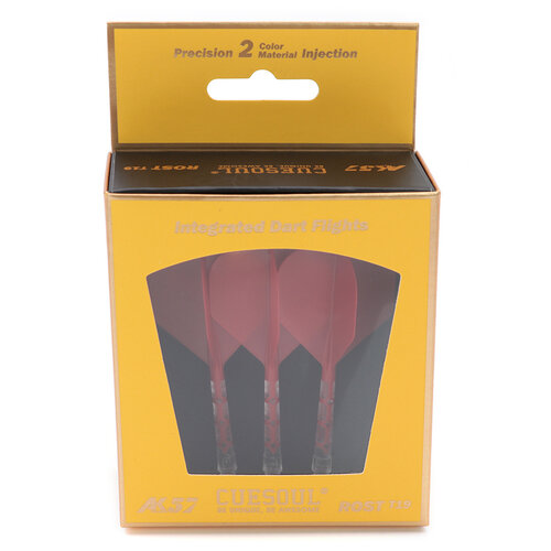 CUESOUL Cuesoul - ROST T19 Integrated Dart Flights - Standard Shape - Clear Red - Dart Flights