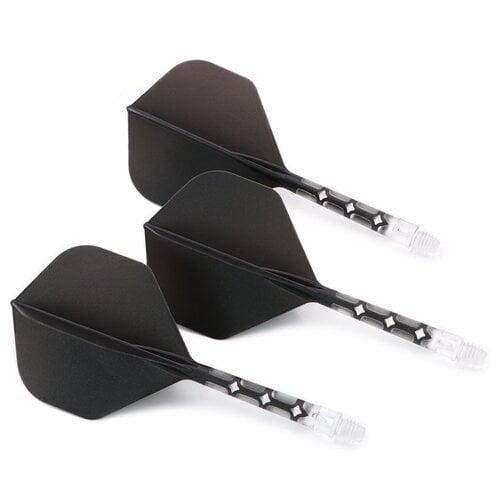 CUESOUL Cuesoul - ROST T19 Integrated Dart Flights - Standard Shape - Clear Black - Dart Flights