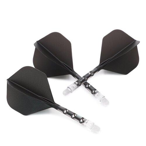 CUESOUL Cuesoul - ROST T19 Integrated Dart Flights - Standard Shape - Clear Black - Dart Flights