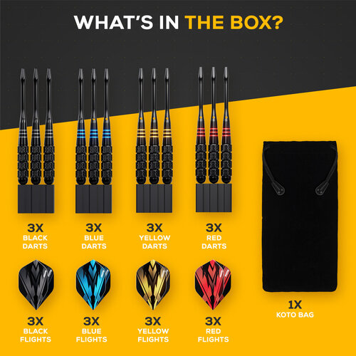 KOTO KOTO Brass Multiset - 12 Darts - 23 Gramm - Steeldarts