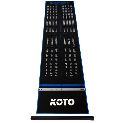 KOTO KOTO Carpet Checkout Blau + Oche 285 x 80cm Dartmatte