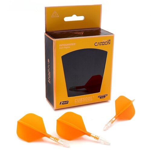 CUESOUL Cuesoul ROST T19 Integrated Dart Flights Small Standard Wing Carbon Orange - Dart Flights