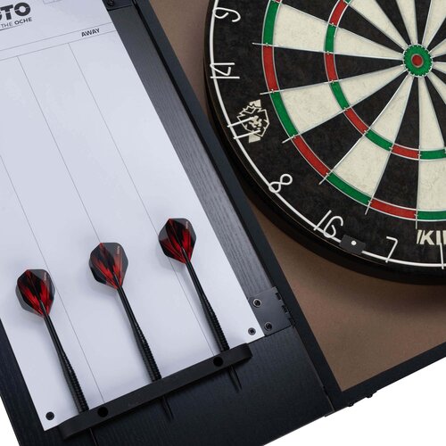 KOTO KOTO Darts Centre - kabinett mit Dartscheibe und 6 Steel Dartpfeile