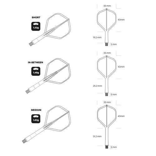 Shot Shot Flight Deck System White NO2 - Dart Flights