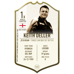 Ultimate Darts Card Immortals Keith Deller