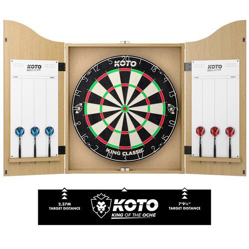 KOTO KOTO Darts Centre - kabinett mit Dartscheibe und 6 Steel Dartpfeile