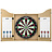 KOTO Darts Centre - kabinett mit Dartscheibe und 6 Steel Dartpfeile