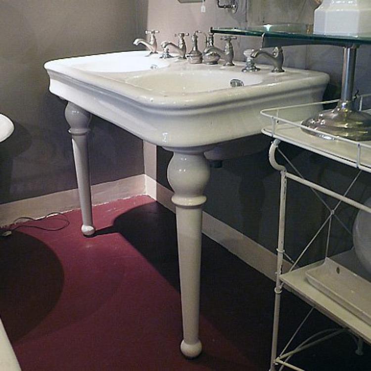 Antique Washbasin Porcher On Two Legs