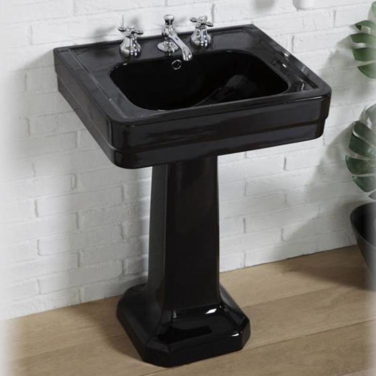 Wasbasin On Pedestal Art Deco Black Affaire D Eau