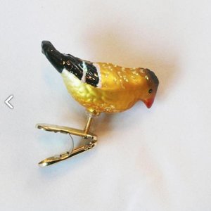 Christmas Decoration Clip  Miniature Bird Yellow
