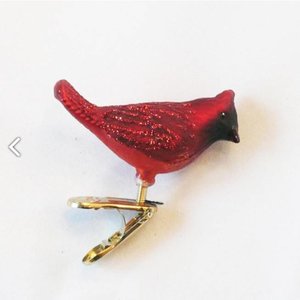 Christmas Decoration Clip  Miniature Bird Red