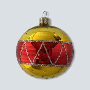 Kerstbal Geel-Rood