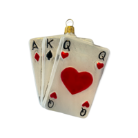 Christmas Decoration Playing Cards Large Red