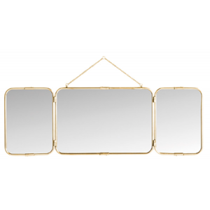 Trifold mirror Oblong gold matte