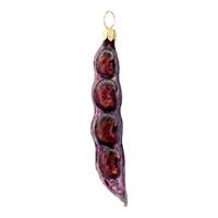 Christmas Decoration Pea Pod Dark Purple Frosted