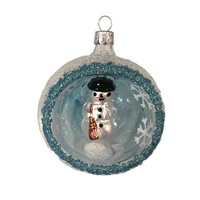 Kerstbal Transparant met Sneeuwmannetje