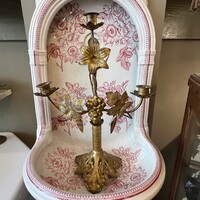 Antique candle holder Fleur de Lys