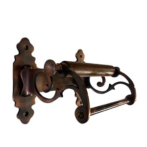 Toilet rol holder Art Nouveau red copper