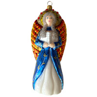 Kerstbal Blauw-Oranje Engel