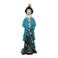 Kerstbal Geisha Blauw