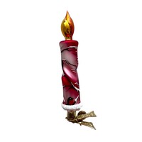 Christmas Clip Candle with Robin