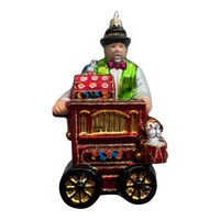Christmas Decoration Organ Grinder Red