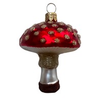 Christmas Decoration Mushroom Gold Dots