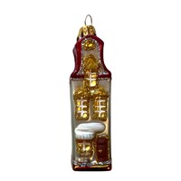 Kerstbal Klein Huisje Wit