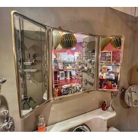 Folding Mirror Trifold  Brass -  gold finish