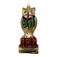 Christmas Decoration Wise Owl on Books