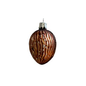 Kerstbal Walnootje Frosted Bruin