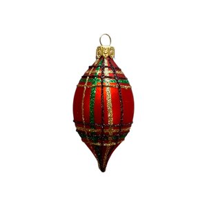 Kerstbal Geruit Ovaal