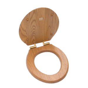 Ovale wc zitting massief hout